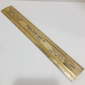 VTG Brass Advertising Ruler Eastern States Sales‎ Co Hackensack NJ Fasteners
